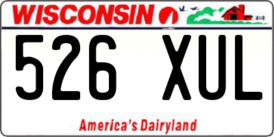 WI license plate 526XUL