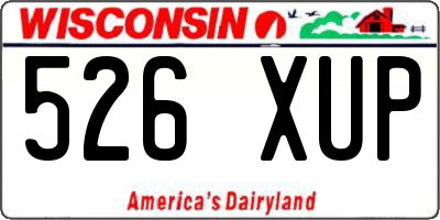 WI license plate 526XUP