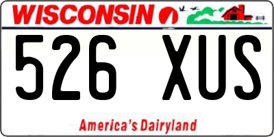 WI license plate 526XUS