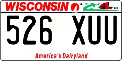 WI license plate 526XUU