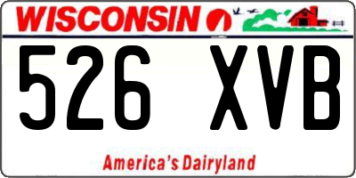 WI license plate 526XVB