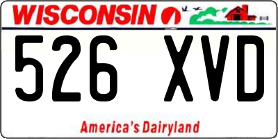 WI license plate 526XVD