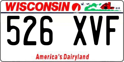 WI license plate 526XVF