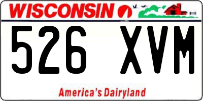 WI license plate 526XVM