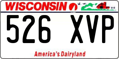 WI license plate 526XVP