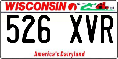 WI license plate 526XVR