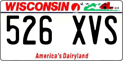 WI license plate 526XVS