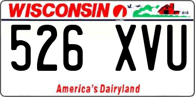 WI license plate 526XVU