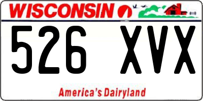 WI license plate 526XVX