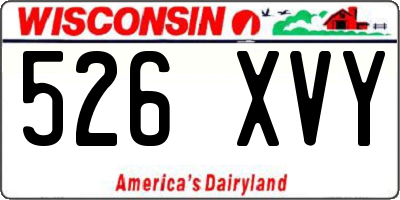 WI license plate 526XVY