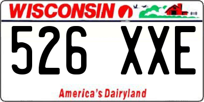 WI license plate 526XXE