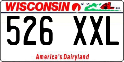 WI license plate 526XXL