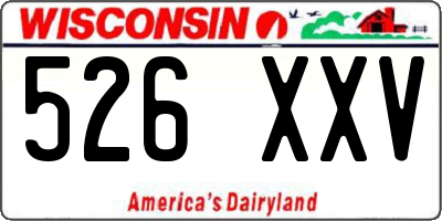 WI license plate 526XXV