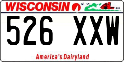 WI license plate 526XXW
