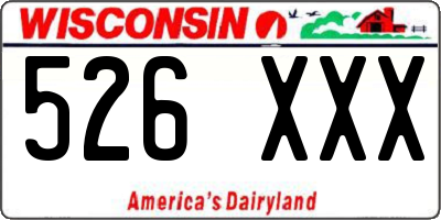 WI license plate 526XXX