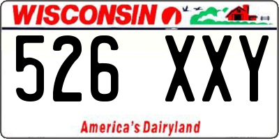 WI license plate 526XXY