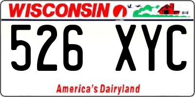 WI license plate 526XYC
