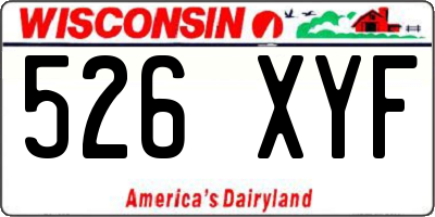 WI license plate 526XYF