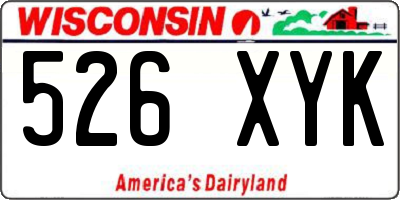 WI license plate 526XYK