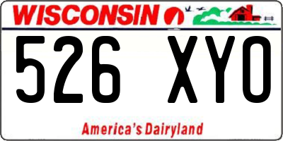 WI license plate 526XYO