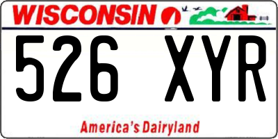 WI license plate 526XYR