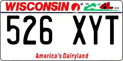 WI license plate 526XYT