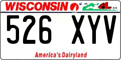 WI license plate 526XYV