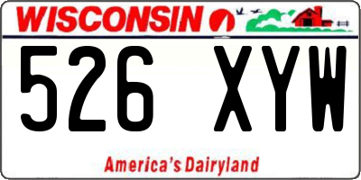 WI license plate 526XYW