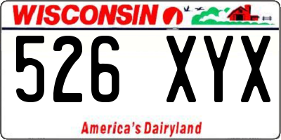 WI license plate 526XYX