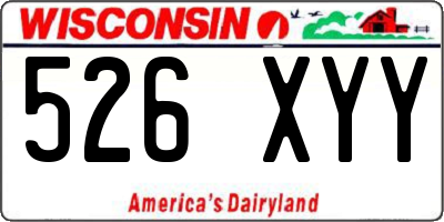 WI license plate 526XYY