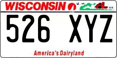 WI license plate 526XYZ