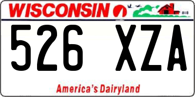 WI license plate 526XZA