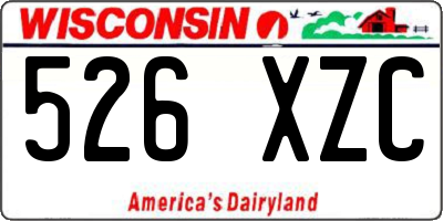 WI license plate 526XZC