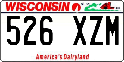 WI license plate 526XZM