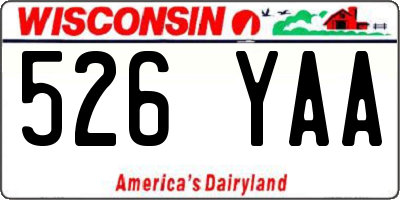 WI license plate 526YAA