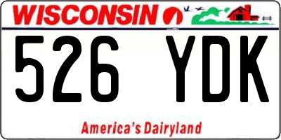 WI license plate 526YDK