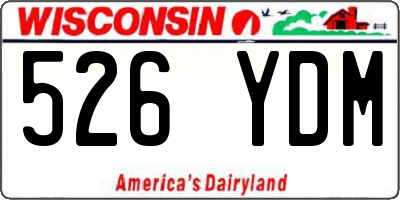WI license plate 526YDM