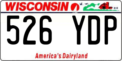 WI license plate 526YDP
