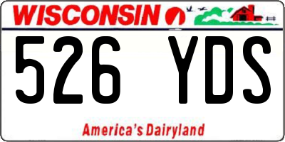 WI license plate 526YDS