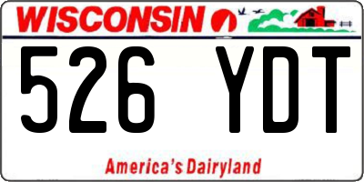WI license plate 526YDT