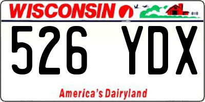 WI license plate 526YDX