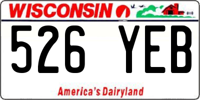 WI license plate 526YEB