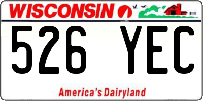 WI license plate 526YEC