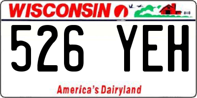 WI license plate 526YEH