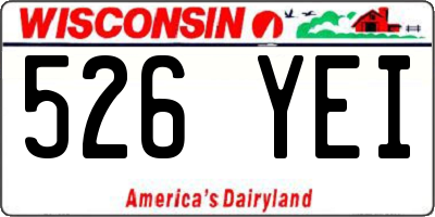 WI license plate 526YEI
