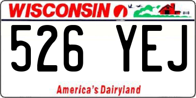 WI license plate 526YEJ