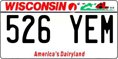 WI license plate 526YEM