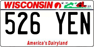 WI license plate 526YEN