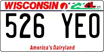WI license plate 526YEO