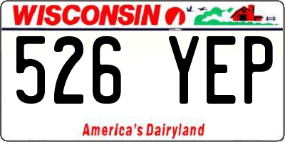 WI license plate 526YEP